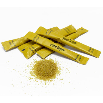 Καστανή ζάχαρη σε Στικ 4g | Με εκτύπωση του λογοτύπου σας | 1000 τμχ/κιβ